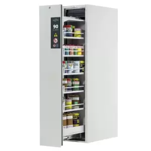 Type 90 Safety Storage Cabinet V-MOVE-90 Model V90.196.045.VDAC:0012 in Light Grey RAL 7035 with 5X Tray Shelf (Standard) (Sheet Steel)