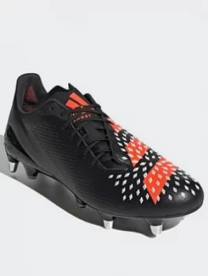adidas Rugby Predator Malice Sg Boots, Black/Orange/White, Size 7.5, Men