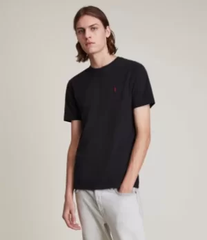 AllSaints Mens Brace Contrast Crew T-Shirt, Washed Black, Size: XS