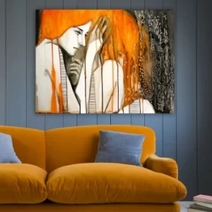 110674118_70100 Multicolor Decorative Canvas Painting Abstract Women