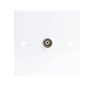 KnightsBridge White Coaxial TV Outlet Un-Isolated Single Wall Plate