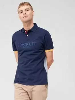 Hackett Hackett Heritage Logo Polo Shirt, Navy, Size XL, Men