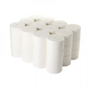 2Work Coreless Toilet Rolls 95mmx96m 800 Sheets White Pack of 36 TWH