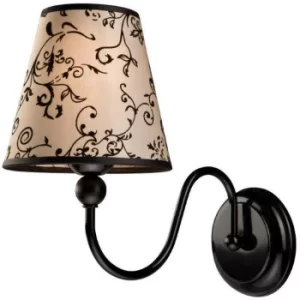 Bouli Wall Lamp With Shade With Fabric Shade, Black, 1x E27
