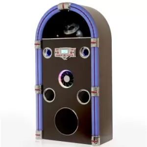 Steepletone Jive Swing Ninety Bluetooth Floor Standing Jukebox with Radio, CD Player, MP3 & Aux-in Playback - Dark Wood