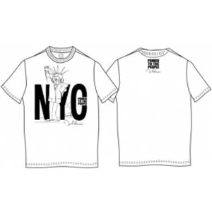 John Lennon Tee Shirt: NYC Power to the People Wht: Small