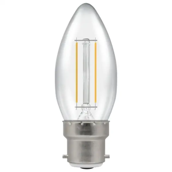 Crompton LED Candle Filament Dimmable Clear 2.5W 2700K BC-B22d