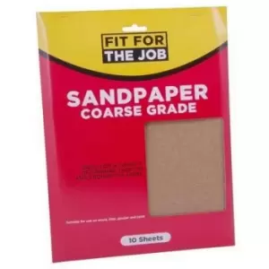 FFJASP10C) Coarse Sandpaper Pack of 10 - Fit For The Job