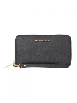 Michael Kors Jetset Black Multifunction ziparound purse Black