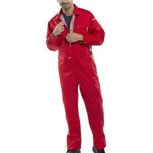 Click Premium Boilersuit 250gsm Polycotton Size 40 Red Ref CPCRE40 Up