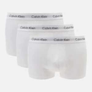 Calvin Klein Mens 3 Pack Low Rise Trunk Boxers - White - XL