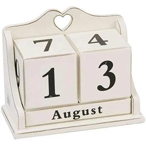Cream Heart Perpetual Calendar