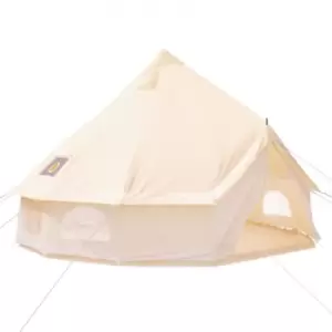 4-Season 3-5 People Large Waterproof Cotton Canvas Bell Tent With Stove for Camping Parties(3M Dia)