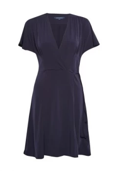 French Connection Alexia Crepe Jersey Wrap Dress Blue