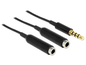 DeLOCK 65575 audio cable 0.25 m 3.5mm 2 x 3.5mm Black