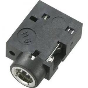 3.5mm audio jack Socket horizontal mount Number of pins 3 Stereo Black Conrad Components