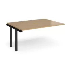 Bench Desk Add On Rectangular Desk 1600mm With Sliding Tops Oak Tops With Black Frames 1200mm Depth Adapt