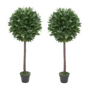 Greenbrokers Artificial Bay Trees 140Cm/4ft(set Of 2)