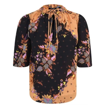 Scotch and Soda Puffy Sleeved Print Top - Multi 592