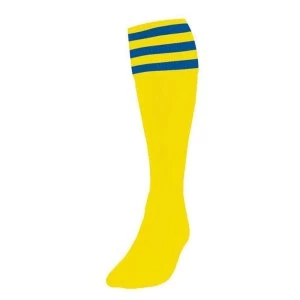 Precision 3 Stripe Football Socks Boys Yellow/Royal