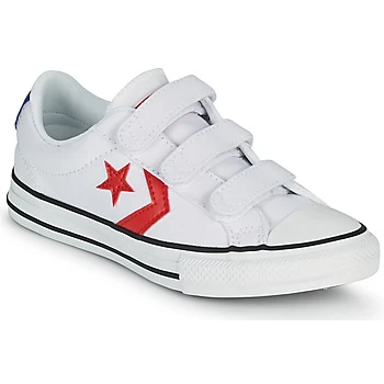 Converse STAR PLAYER 3V VARSITY CANVAS OX boys's Childrens Shoes Trainers in White,5,12 kid,1 kid
