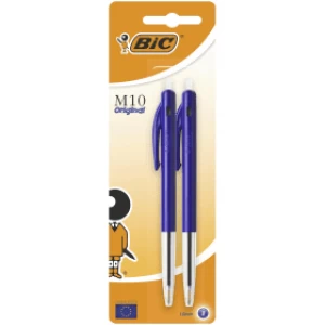 BIC M10 Clic Retractable Ballpoint Pen - Blue (2 Pack)