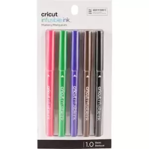 Cricut Explore/Maker Infusible Ink Medium Point 5-Pack Basics Pen set Red, Black, Violet, Brown, Green