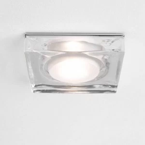 1 Light Square Bathroom Ceiling Downlight Polished Chrome IP65, GU10