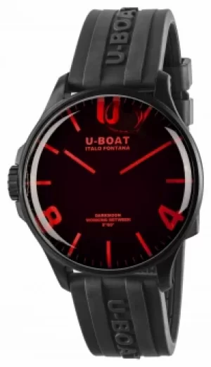 U-Boat DARKMOON 44MM RED GLASS IPB RUBBER STRAP 8466/A Watch