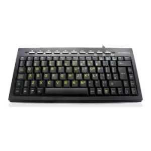 Accuratus Mini Hi-Vis Hub Keyboard - Black - UK