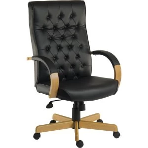 Teknik Warwick Noir Executive Chair with Button-Tufted Backrest