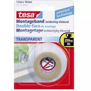 tesa Powerbond Transparent Innenbereich 19 55743-00001-02 Industrial tape tesa Powerbond Transparent (L x W) 1.5 m x 19mm