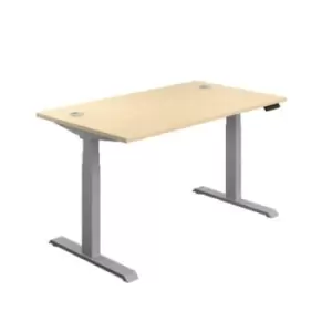 Economy Sit Stand Desk 1600 X 800 Maple-Silver