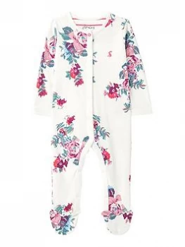 Joules Baby Girls Razmataz Floral Sleepsuit - White, Size 3-6 Months