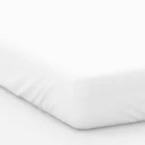Belledorm 100% Cotton Percale 200 Thread Count 18" Ultra Extra Deep Fitted Sheet, White, Double