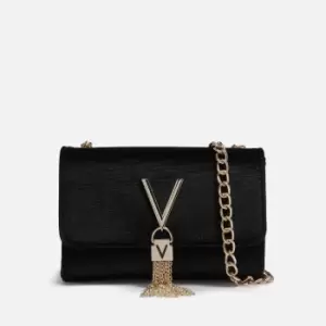 Valentino Bags Womens Divina Velvet Gift Shoulder Bag - Black