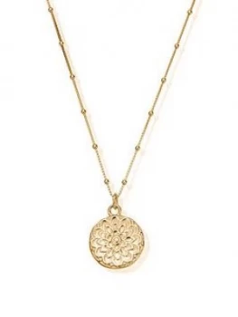 Chlobo Sterling Silver Gold Plated Moon Flower Necklace