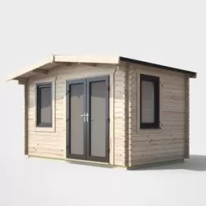 Power 8' x 12' Chalet Log Cabin - Right Side Double Door