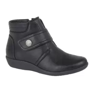 Boulevard Womens/Ladies Wide Fit Ankle Boots (4 UK) (Black)