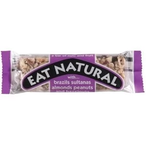 Eat Natural Energy Bar Made From Brazil Nuts Sultanas Almonds Apricots Peanuts and Hazelnuts 50g Pack 12