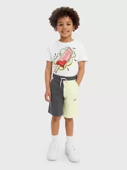 Kids Colorblocked Jogger Shorts - Grey
