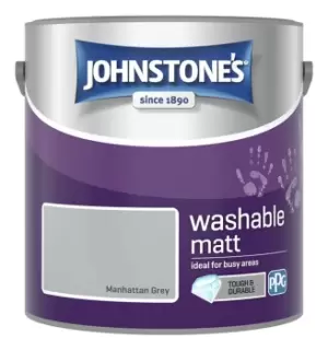 Johnstones Washable Matt Paint - Manhattan Grey, 2.5L