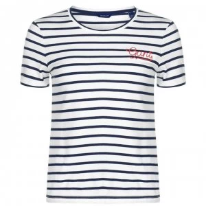 Gant Bretagne Stripe T Shirt - 433 Eve Blue