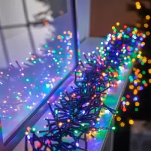 The Winter Workshop - 480 LED Cluster Christmas Lights - 6.9m Indoor & Outdoor Multi Function Timer Megabrights - Multi Colour