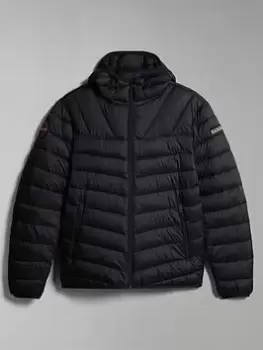 Napapijri Aerons Quilted Hood Jacket - Black, Size L, Men