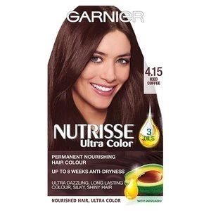 Garnier Nutrisse 4.15 Iced Coffee Brown Permanent Hair Dye Brunette