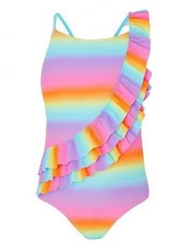 Accessorize Girls Ombre Frill Swimsuit - Multi, Size Age: 3-4 Years, Women