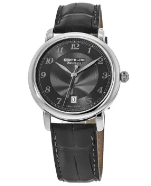 Mont Blanc Star Legacy Automatic Grey Dial Leather Strap Mens Watch 118517 118517