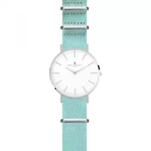 Unisex Smart Turnout Master Watch Mint Embossed Leather Strap Watch