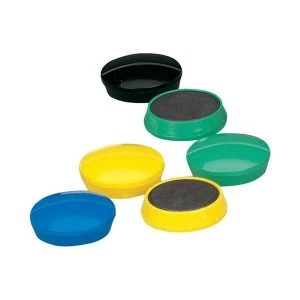 5 Star Office Round Plastic Covered Magnets 30mm Assorted Pack 10